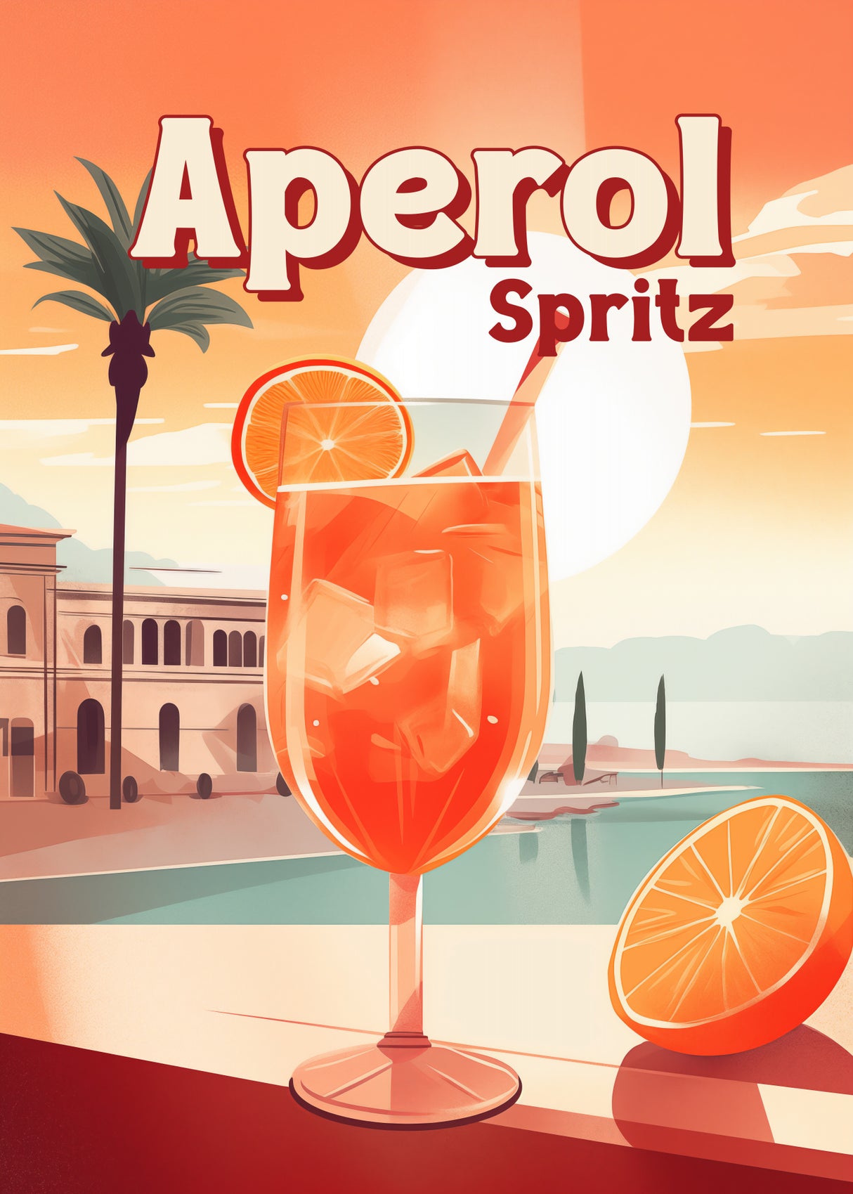 Aperol Spritz Tropical Poster och Canvastavla