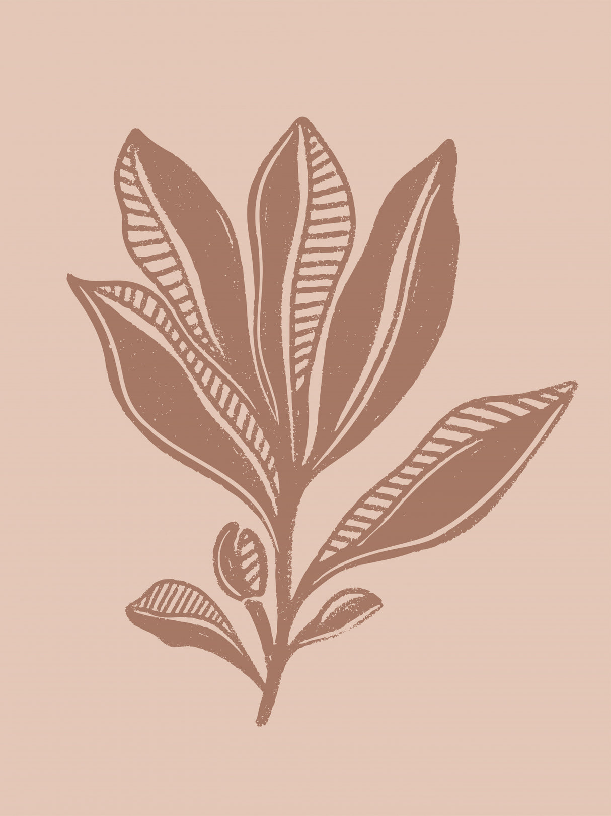 Mocha Foliage Poster och Canvastavla