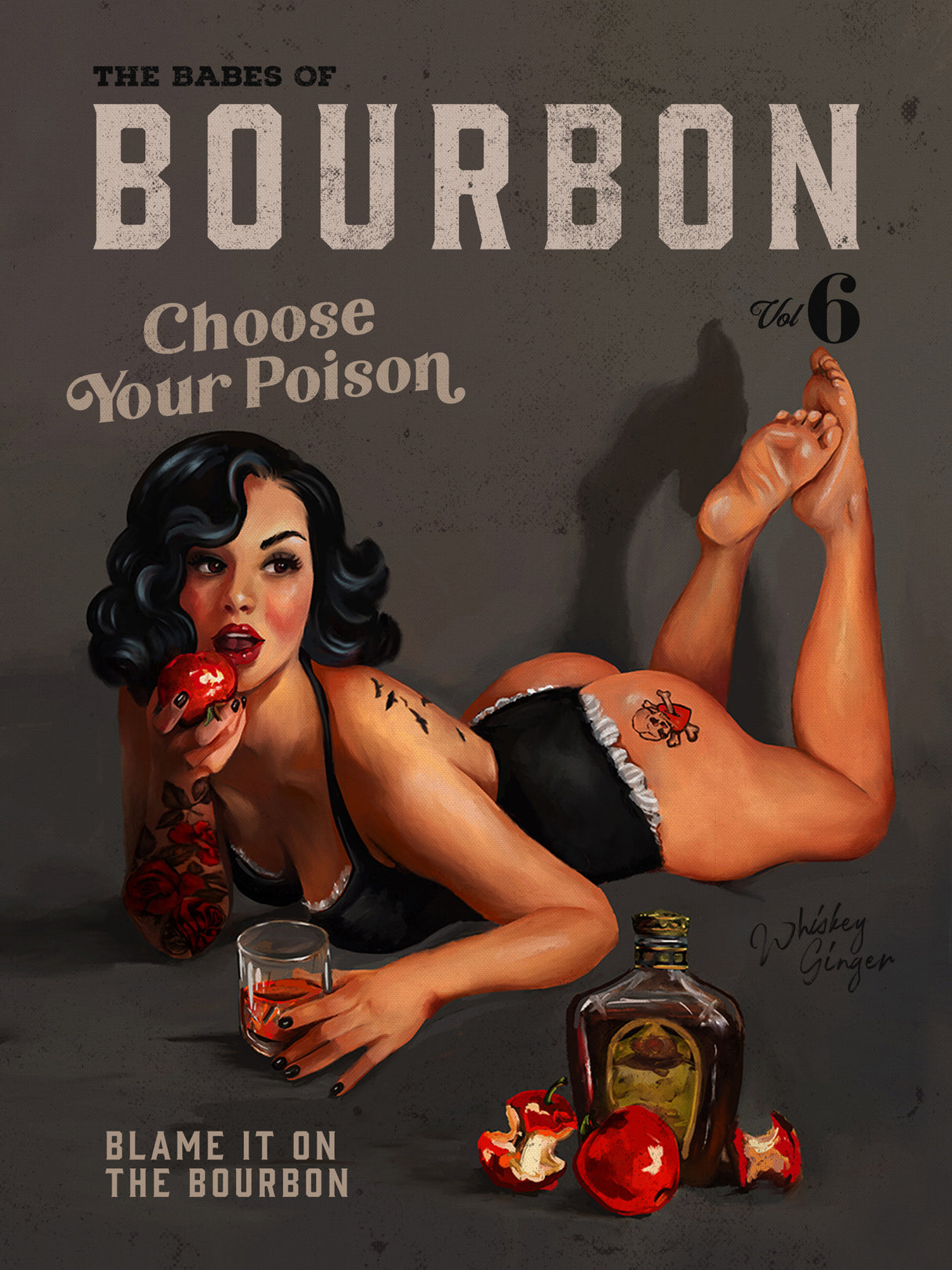 Babes of Bourbon Vol 6 Choose Your Poison Sexy Pinup Poster och Canvastavla