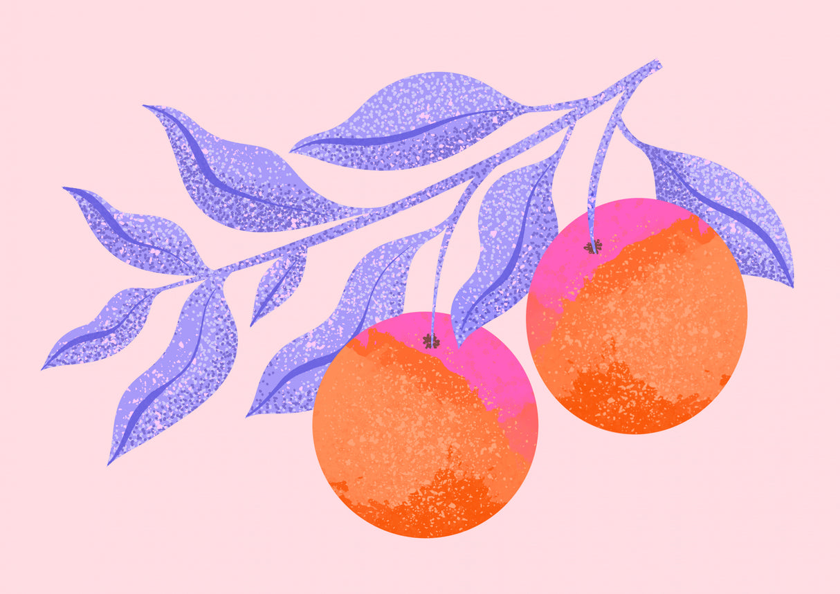 Abstract Orange Branch Poster och Canvastavla