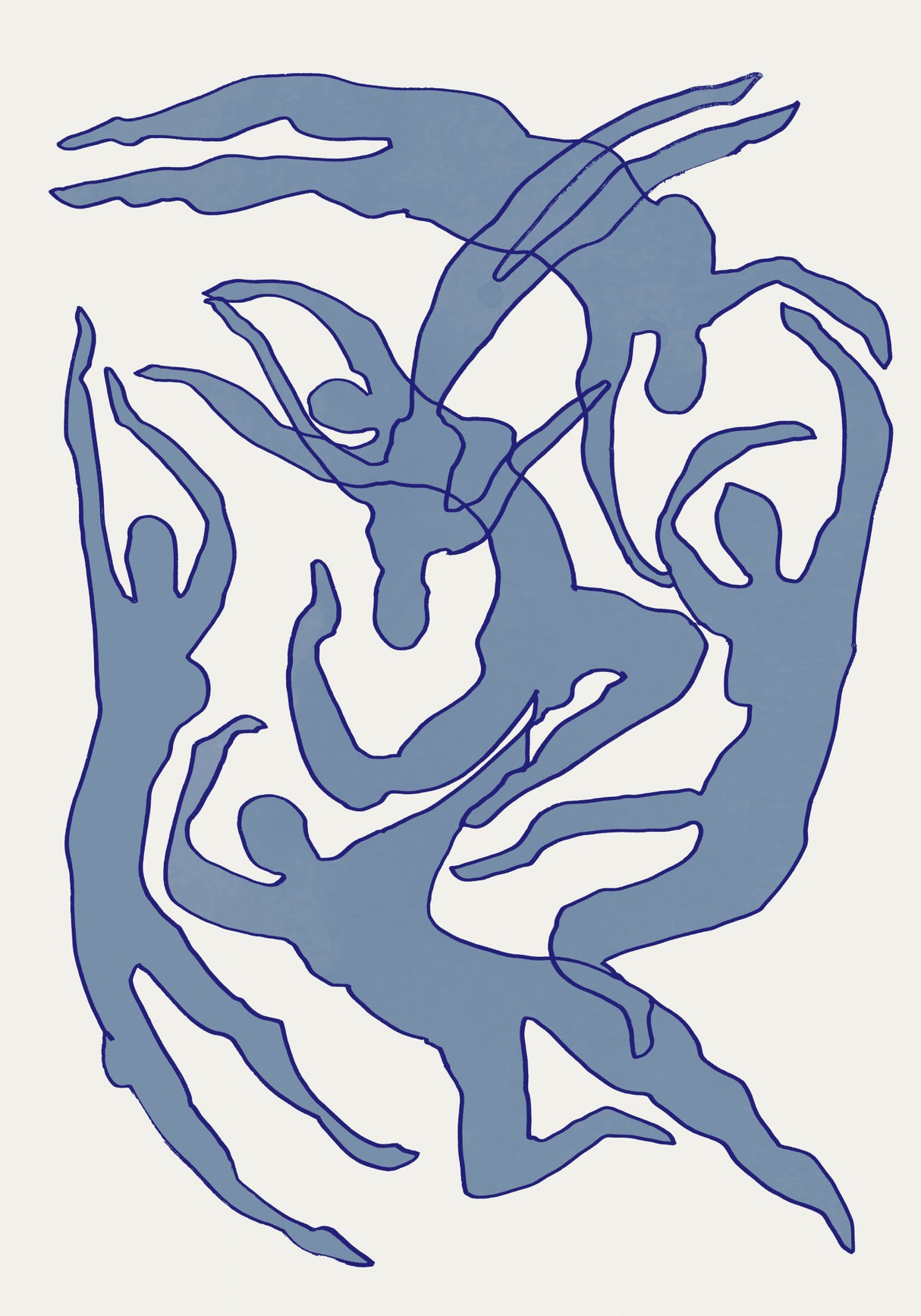 Swimmers Blue Poster och Canvastavla