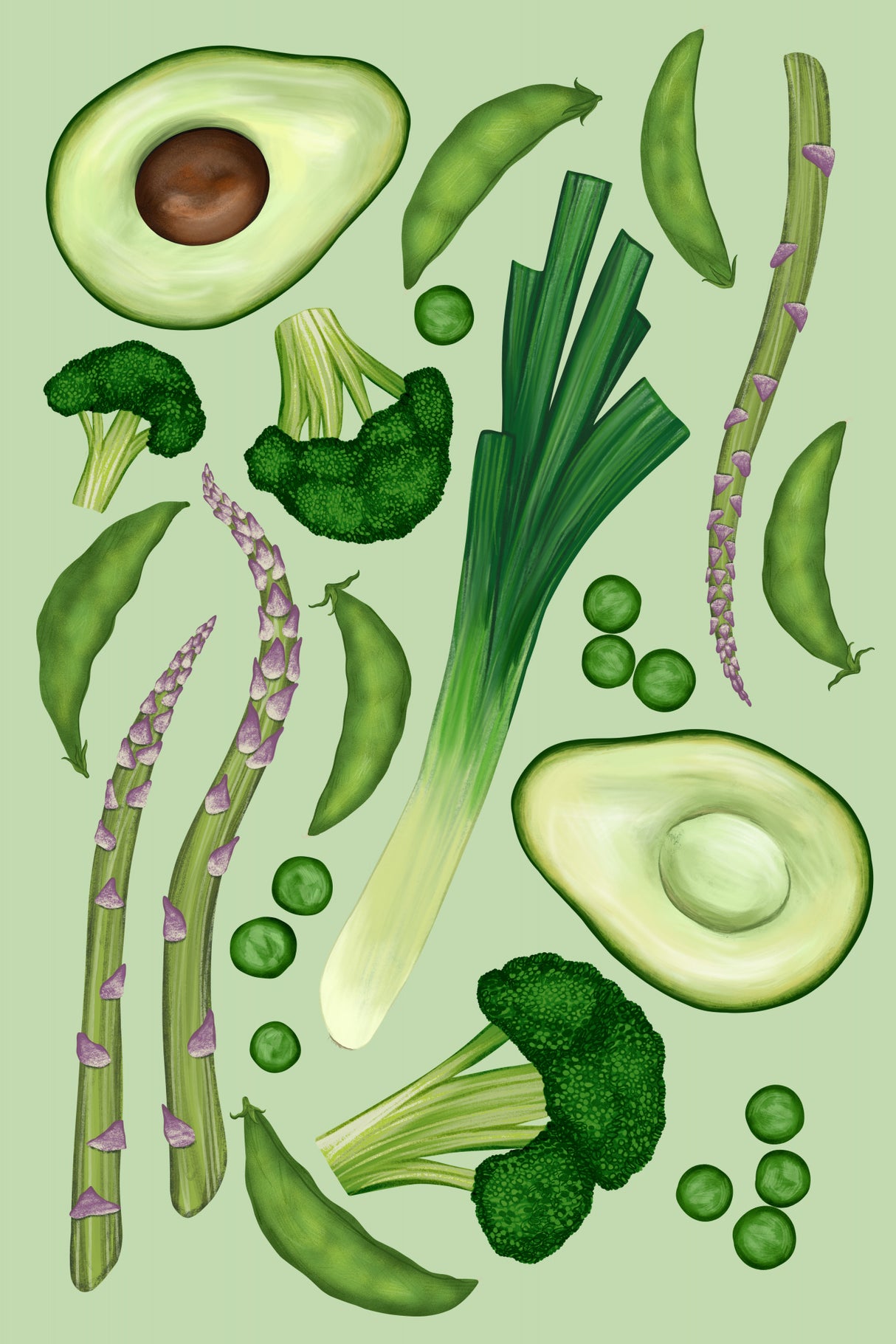 Green vegetables Poster och Canvastavla