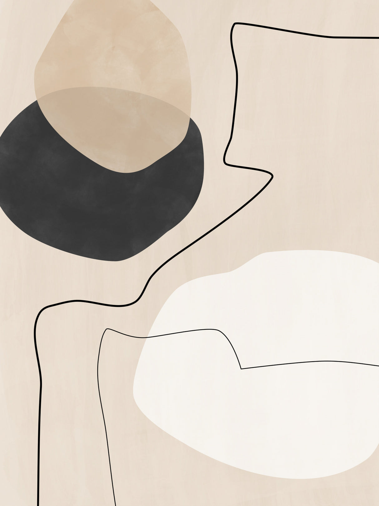 Organic Shapes & Lines Painting Poster och Canvastavla