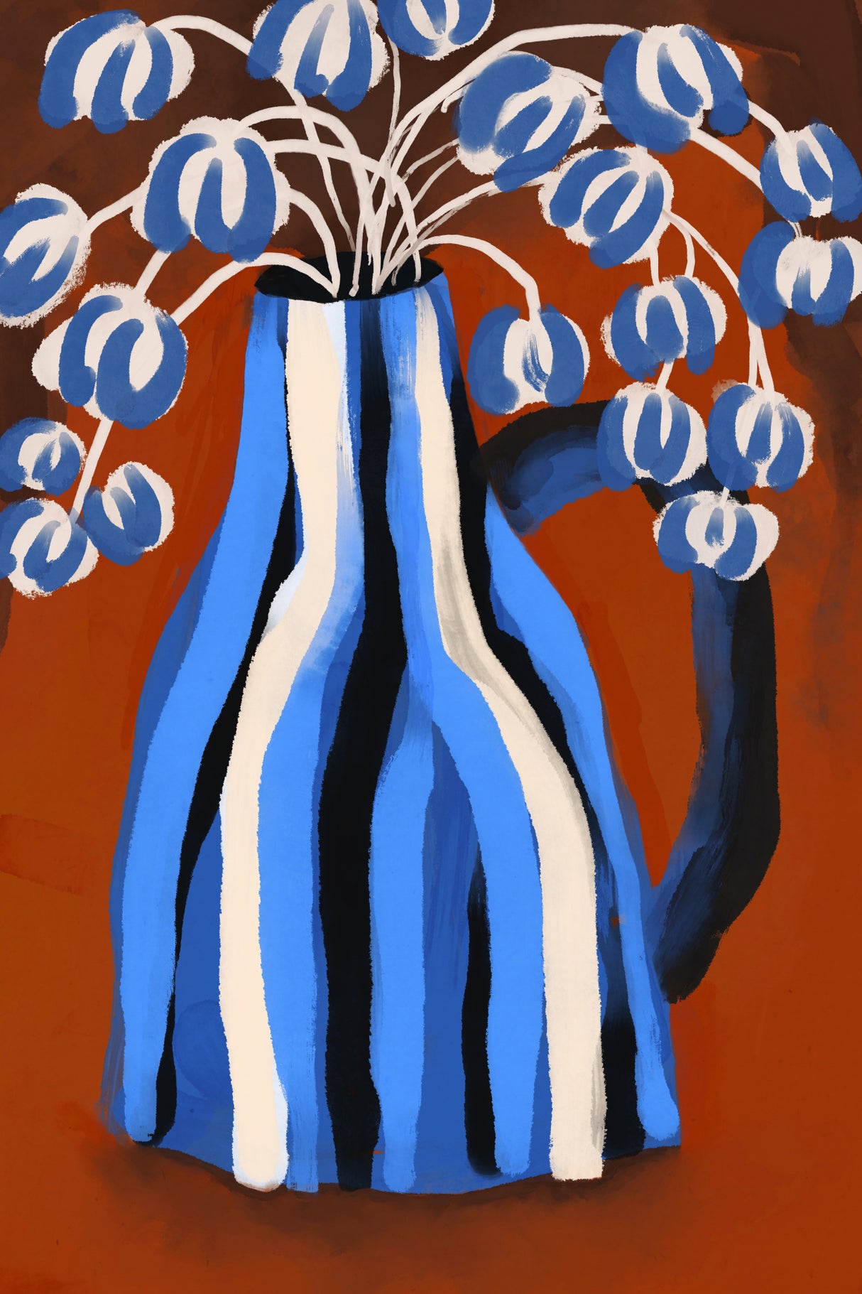 Striped Vase Poster och Canvastavla