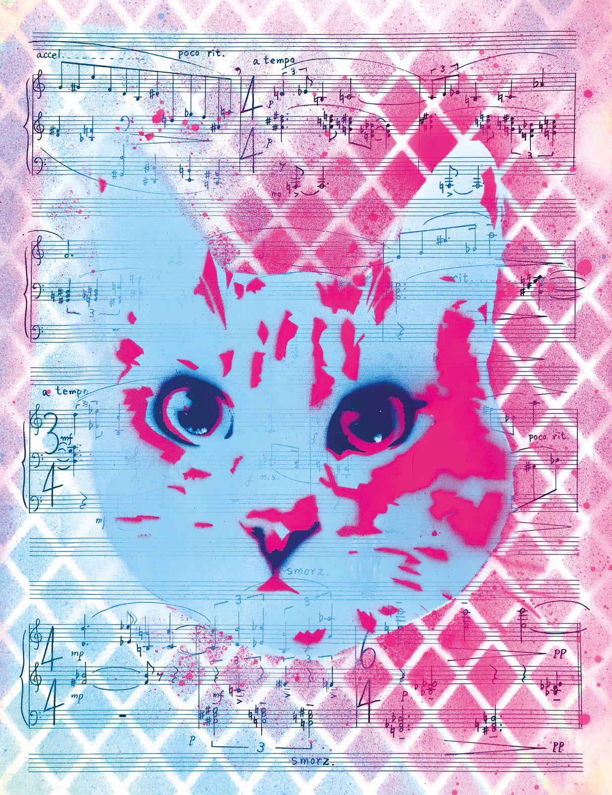 Musical Cat Poster och Canvastavla