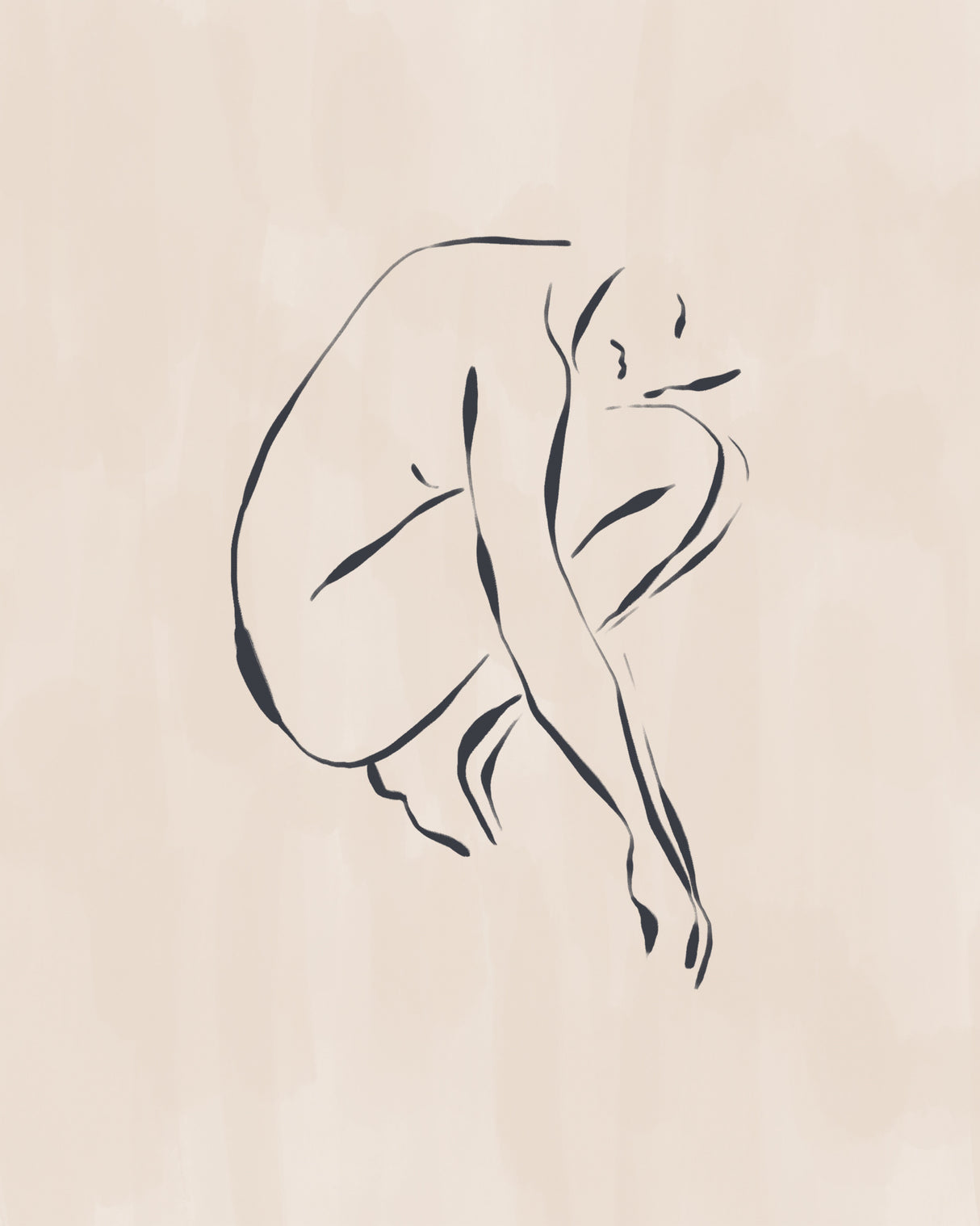 Sitting Contemplating Poster och Canvastavla