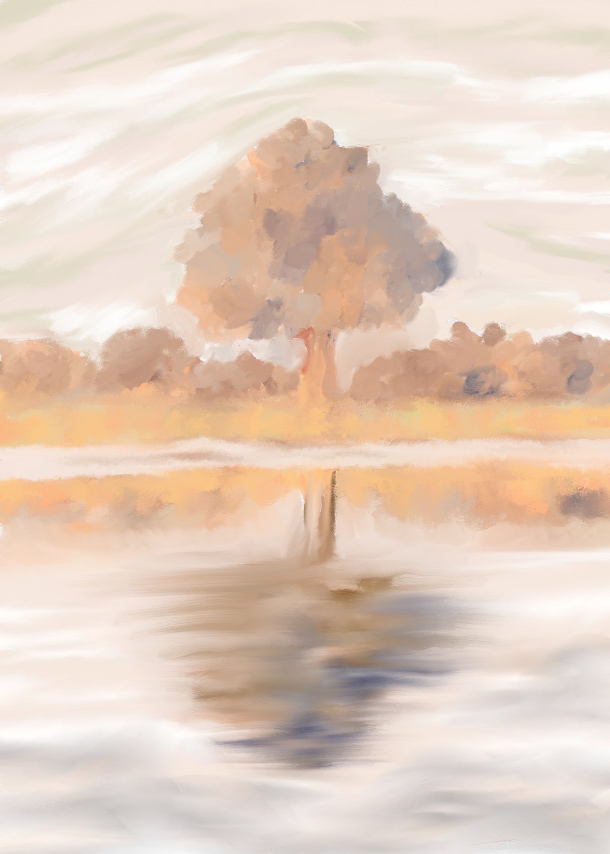 Sovereign Reflections of the Jackalberry Tree, Caprivi, Botswana Poster och Canvastavla