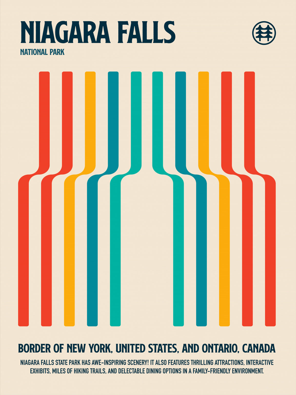 Niagara Falls National Park Travel Poster Poster och Canvastavla