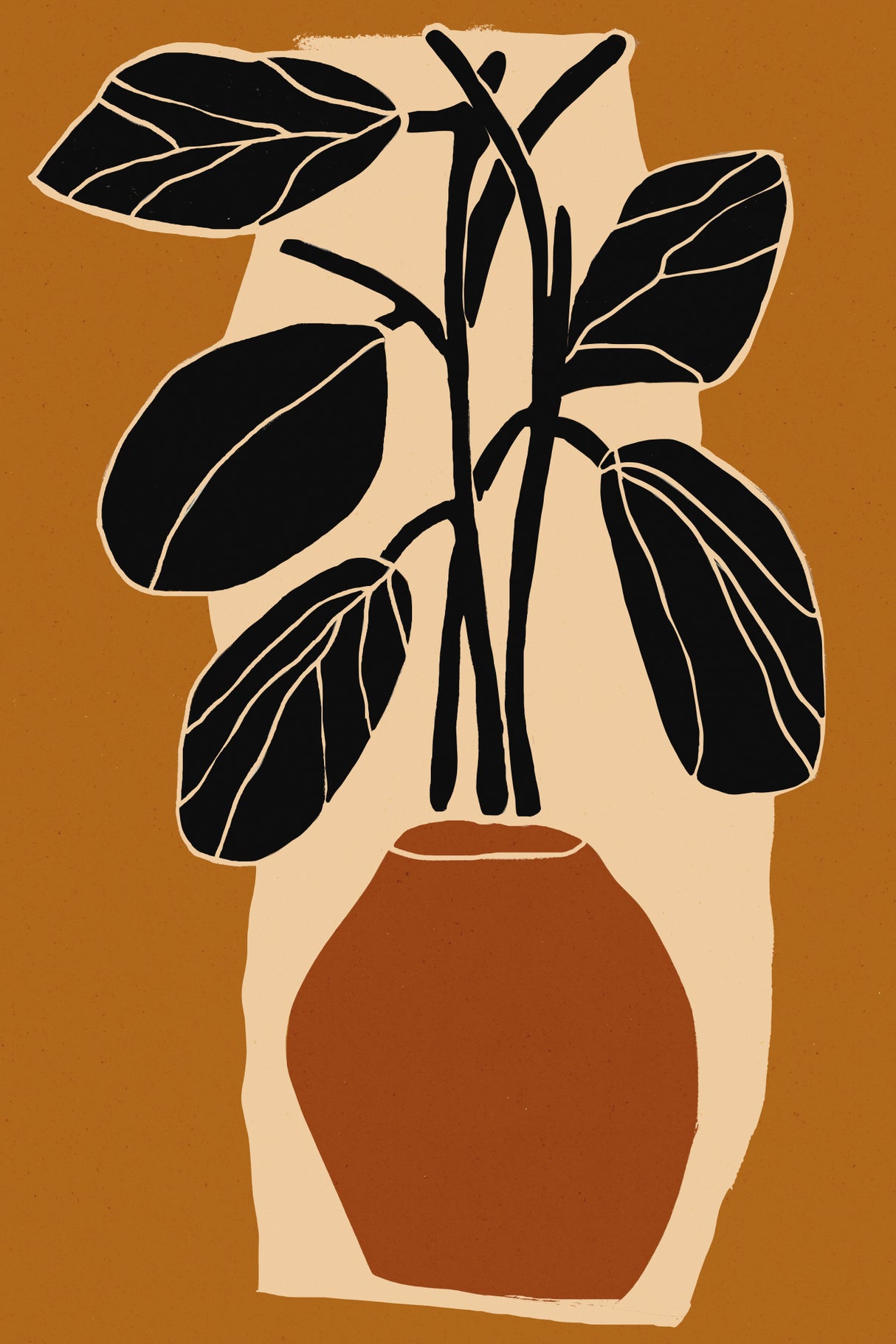 Ochre Still Life No 1 Poster och Canvastavla