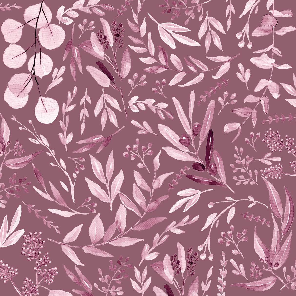 Eucalyptus Leaves Pattern Purple Poster och Canvastavla