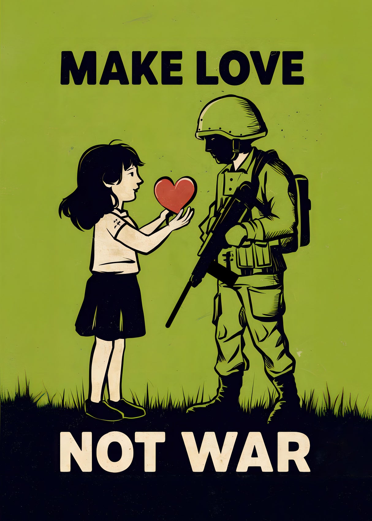 Make Love Not War Poster och Canvastavla