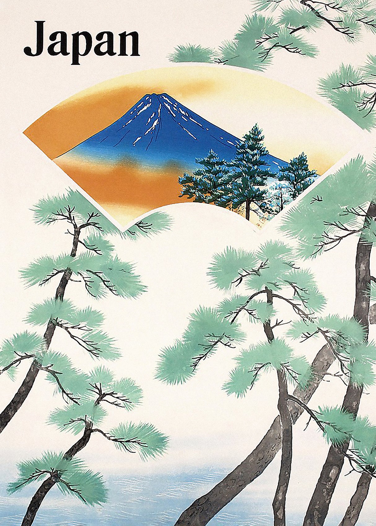 1930s Japanese Government Railways Travel Poster Poster och Canvastavla