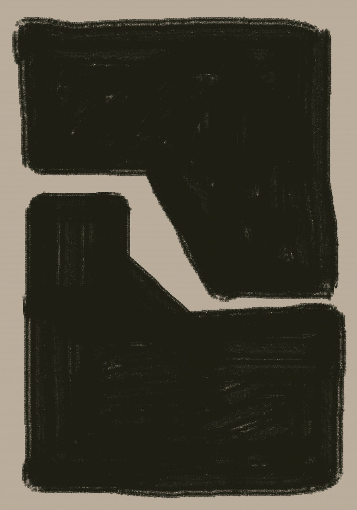 Black and Beige Composition Geometric Poster och Canvastavla