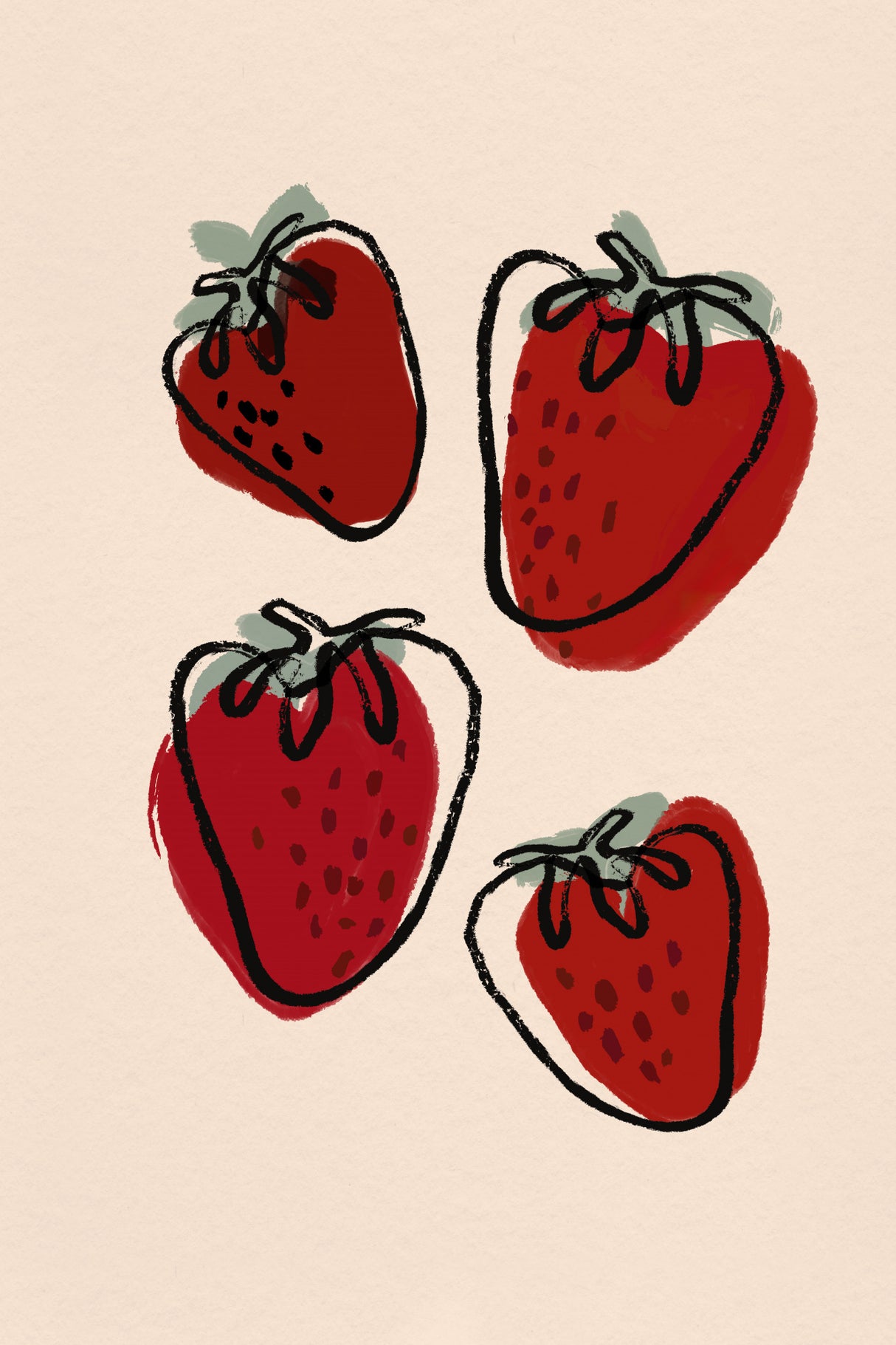 Strawberries Poster och Canvastavla