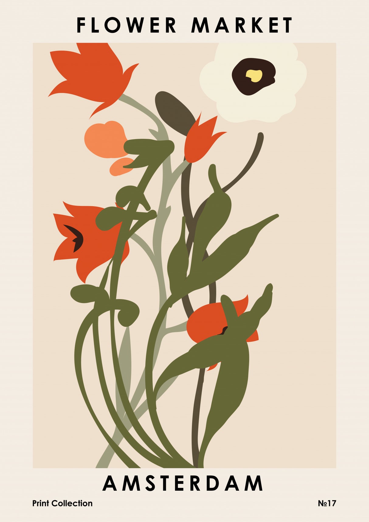 Flower Market Amsterdam Poster och Canvastavla