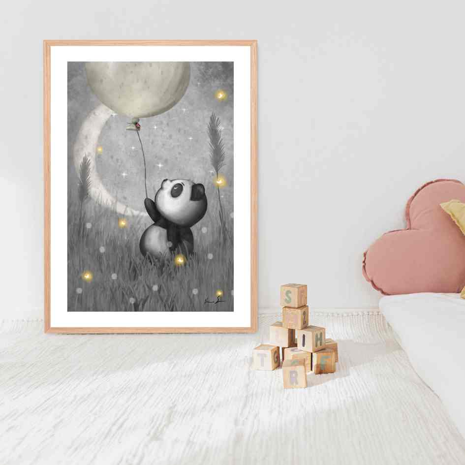 panda-med-ballong poster