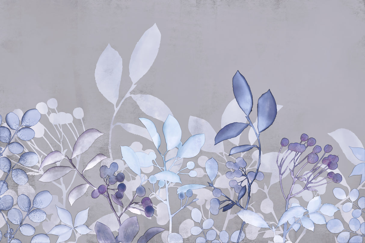 Watercolor Pastel Garden Blue Poster och Canvastavla