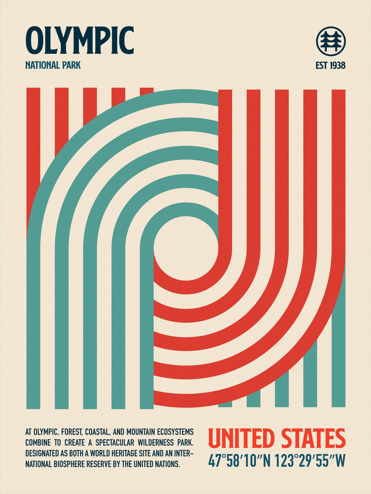 Olympic National Park Travel Poster Poster och Canvastavla