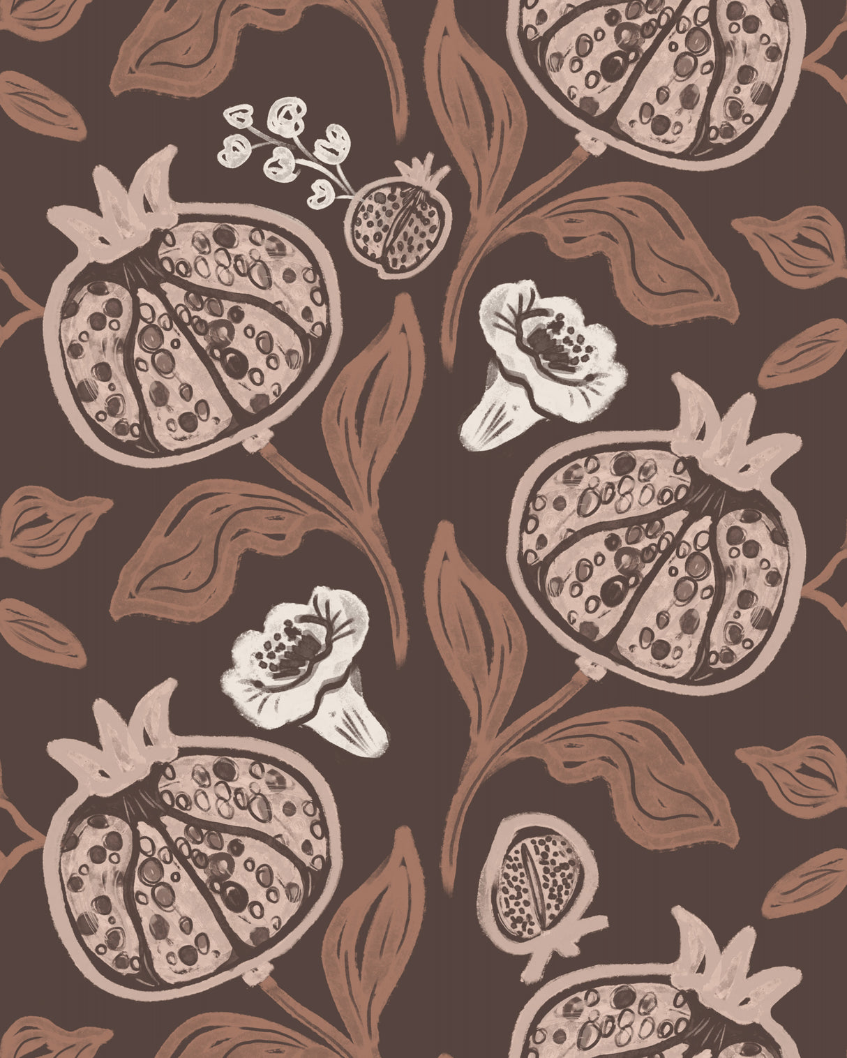Pomegranates Pattern Poster och Canvastavla