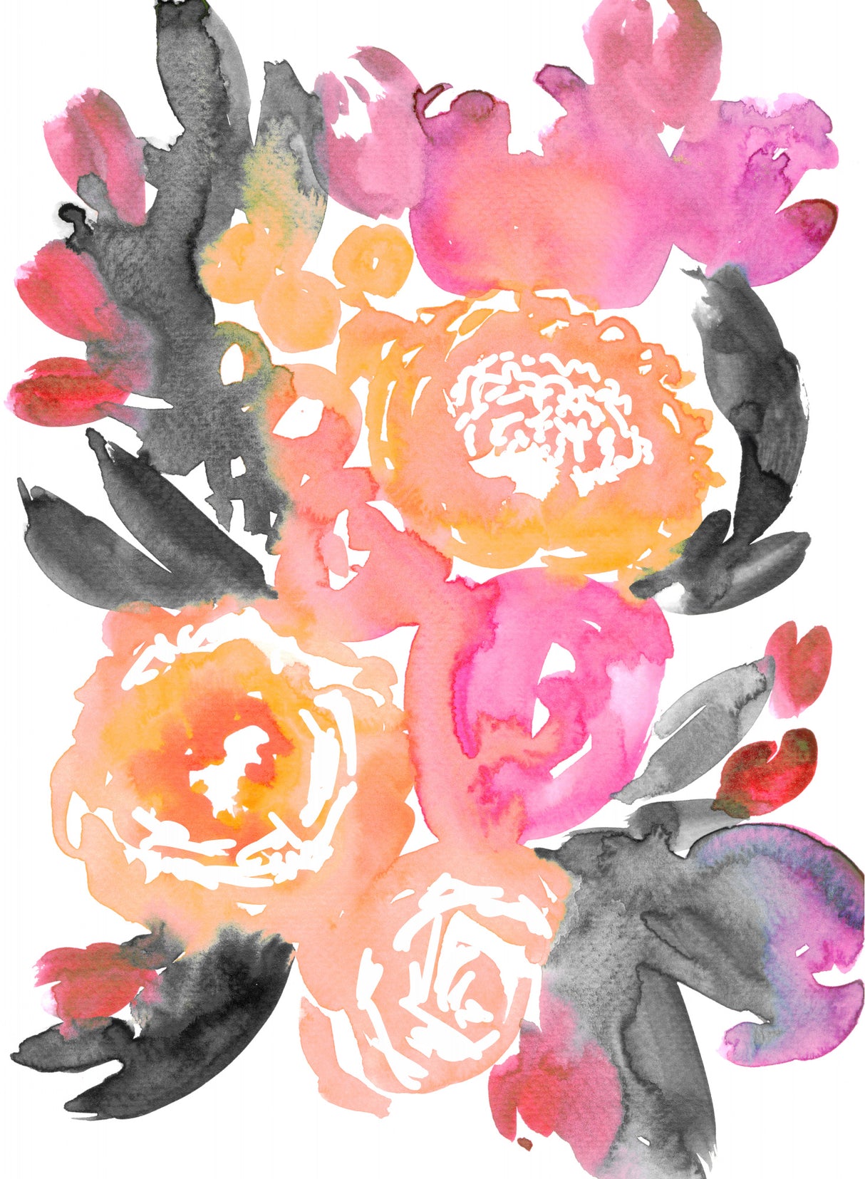 Olympe florals II Poster och Canvastavla