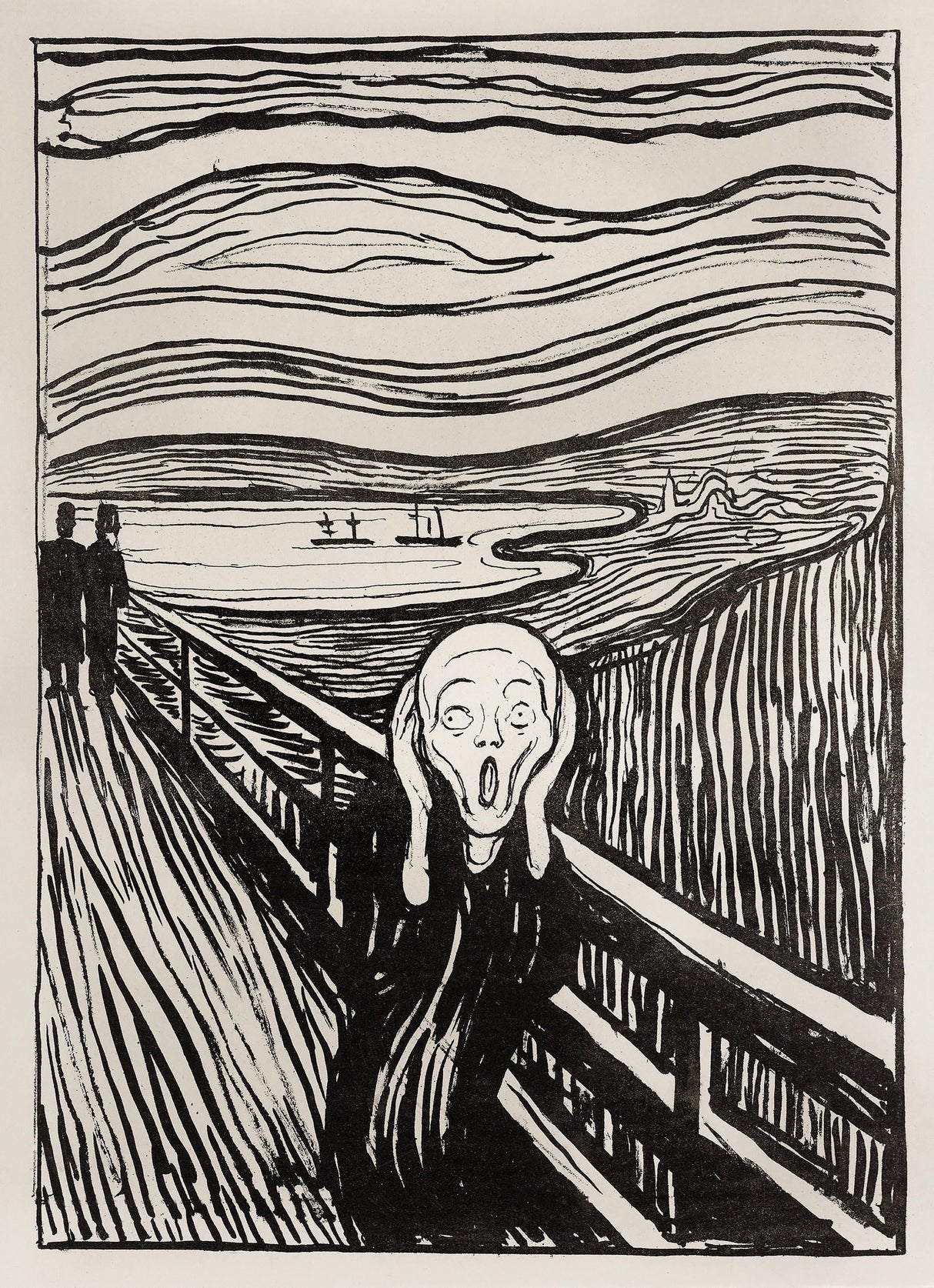 Skriet - The Scream - Mono Poster och Canvastavla