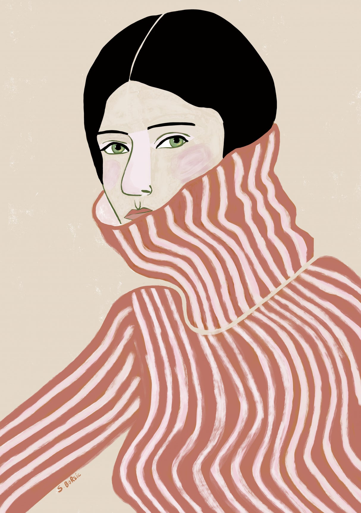 Lady in jumper Poster och Canvastavla