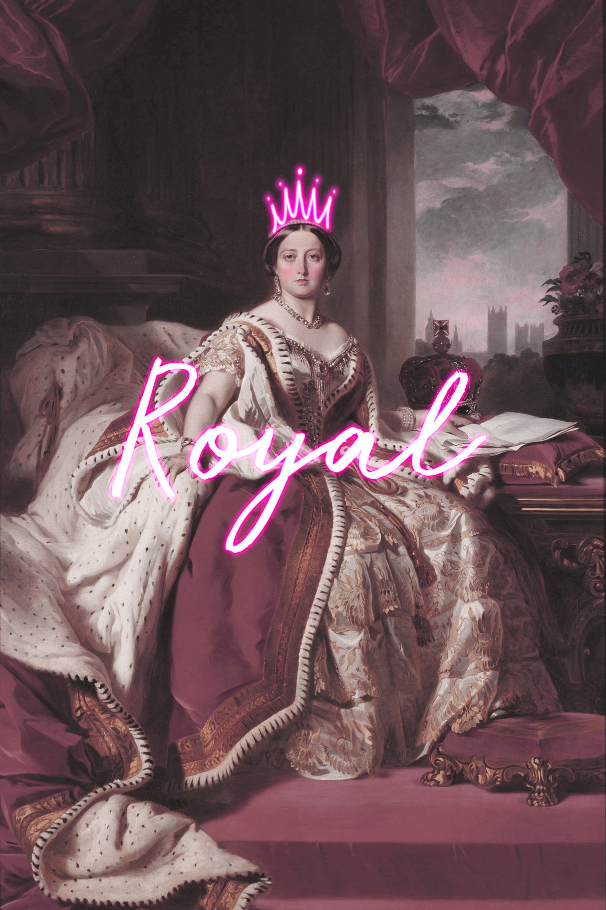 Queenvictorianeontext 2030 Poster och Canvastavla