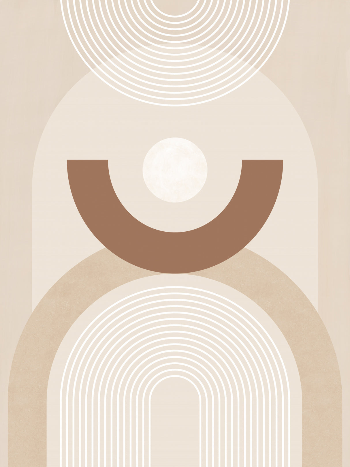 Beige Mid Century Poster No.1 Poster och Canvastavla
