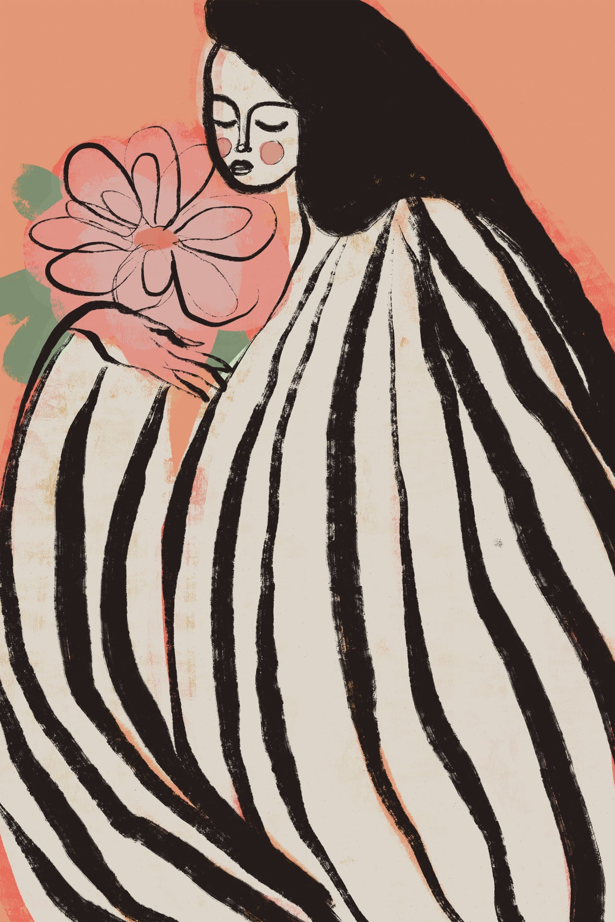 A Silent Moment (Peach) Poster och Canvastavla