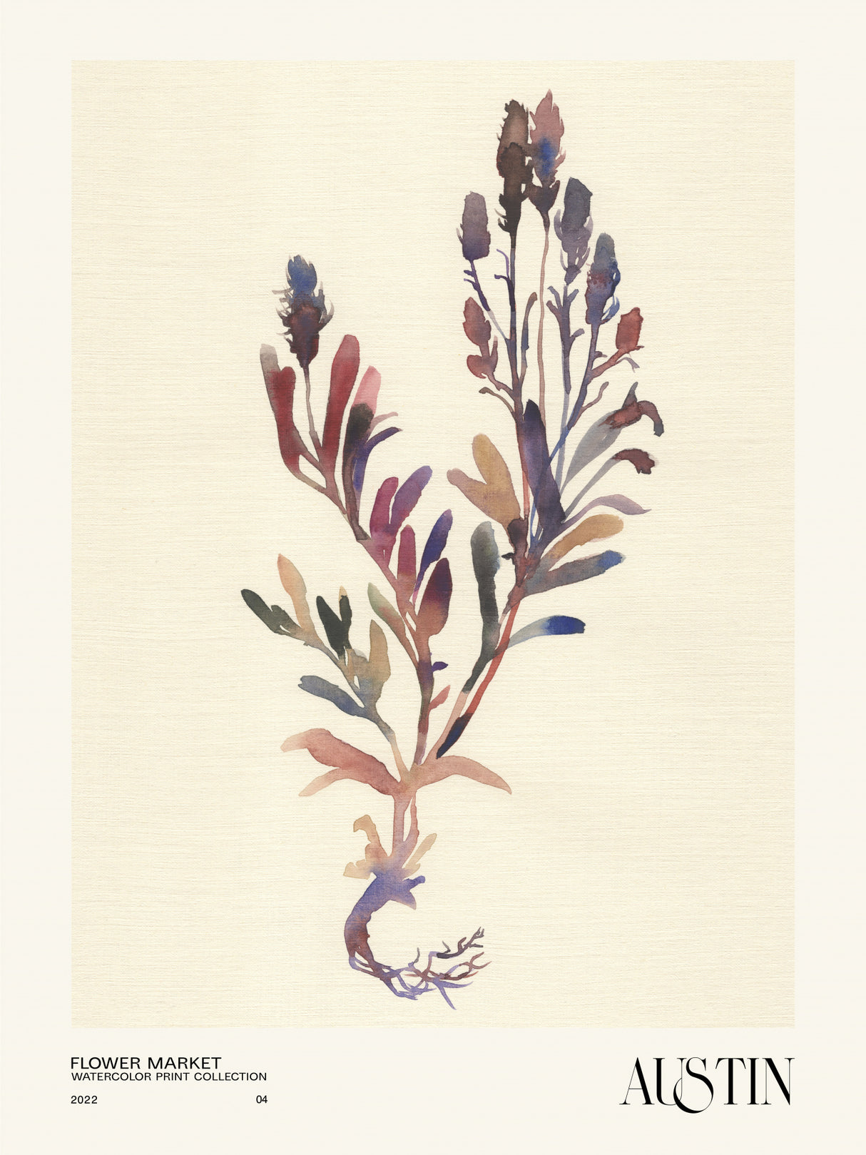 Watercolor print collection. Flower market - Austin Poster och Canvastavla