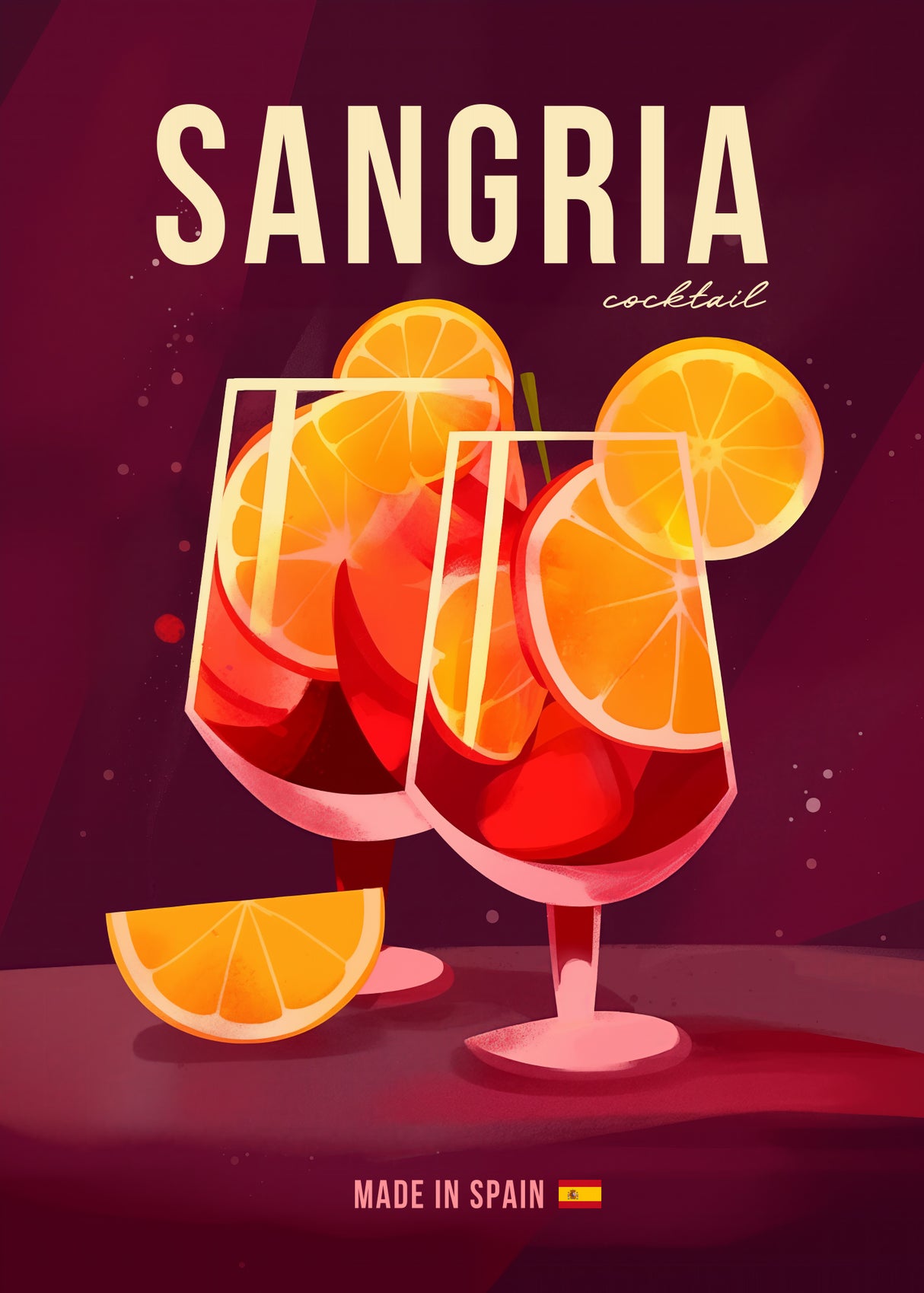 Sangria Cocktail Poster och Canvastavla