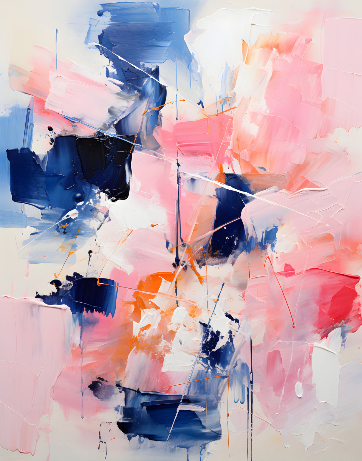 11 X 14 Blush Indigo Abstract Print Second 4x Poster och Canvastavla