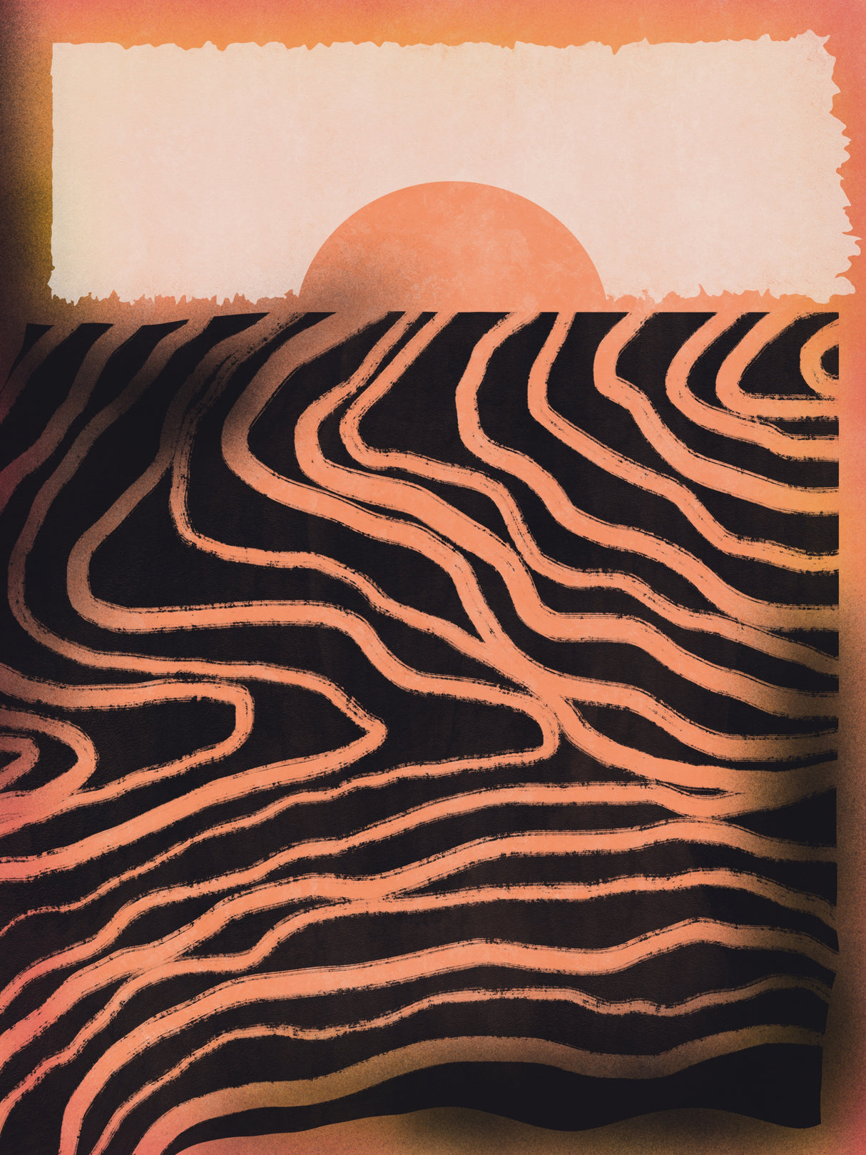 Sunset Cut Out Poster och Canvastavla