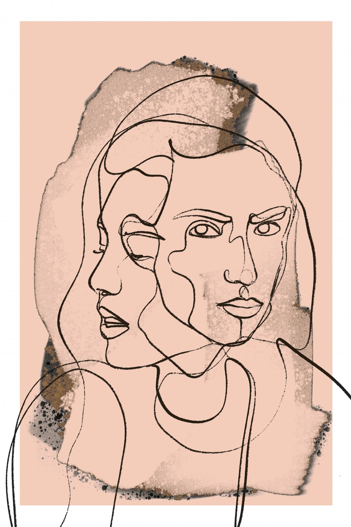 Time Whispers (Peach) Poster och Canvastavla