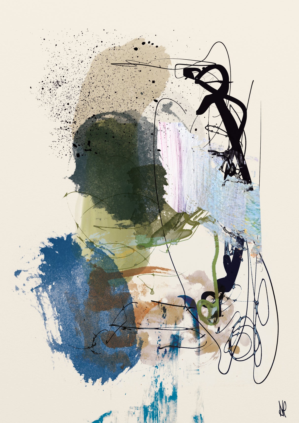 Twin Abstract Poster och Canvastavla