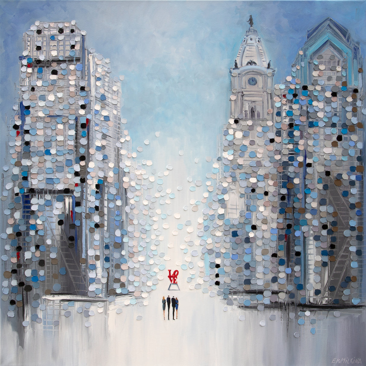Ermilkina Philadelphia 36x36 Oil Poster och Canvastavla