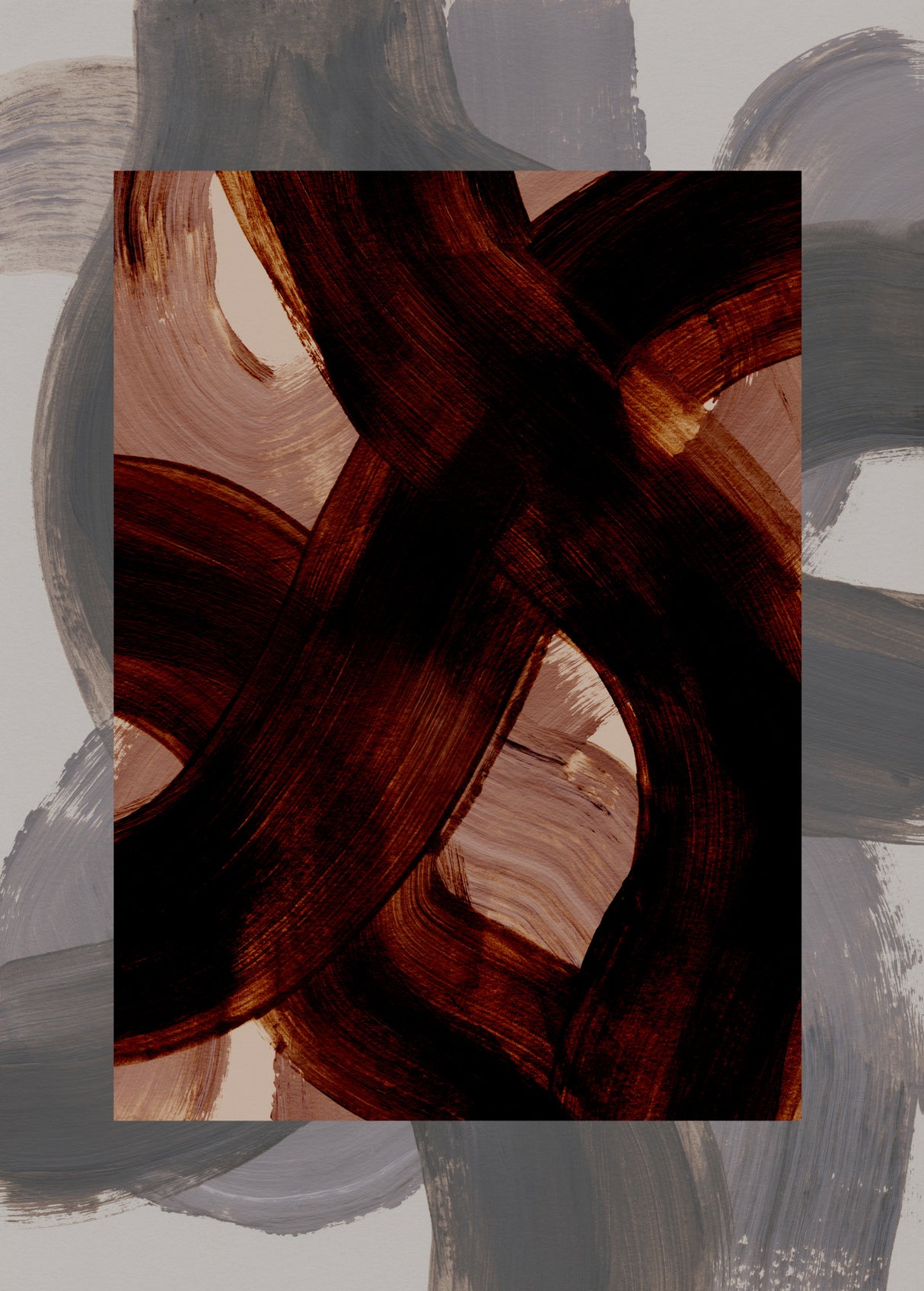 Abstract Brush Strokes 150 Poster och Canvastavla