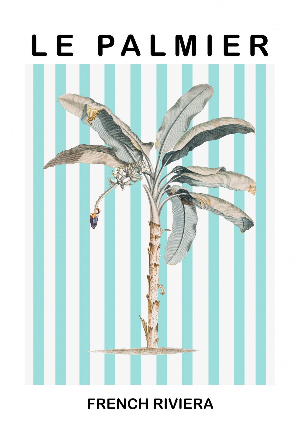 Striped Palm Tree Poster och Canvastavla