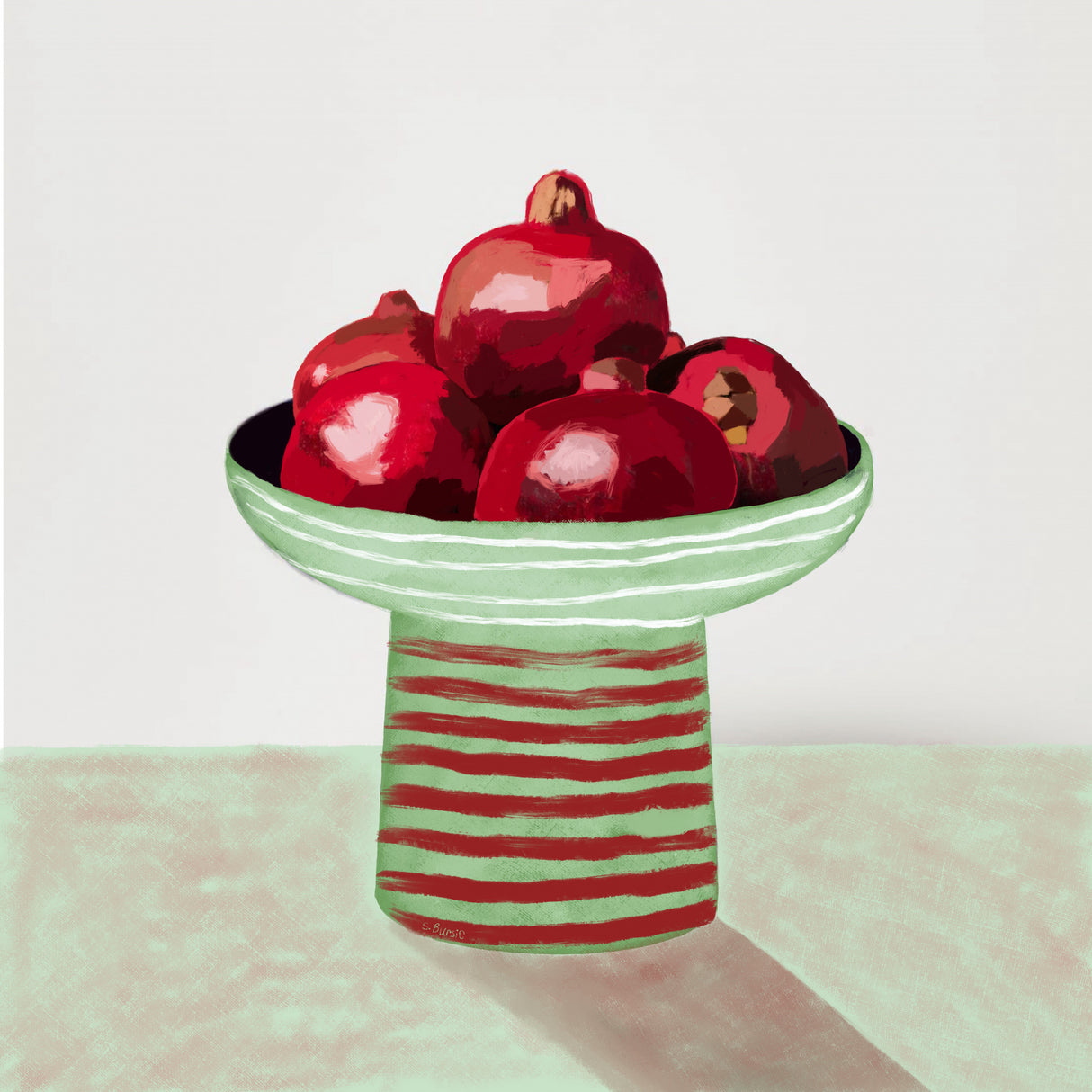 Pomegranate fruit bowl Poster och Canvastavla