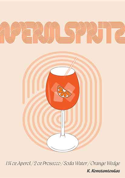 Aperol sprits Kitchen poster eller kökstavla