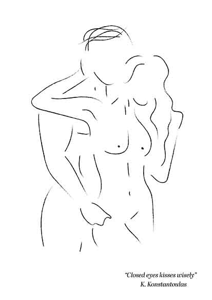 Closed eyes kisses wisely Kitchen poster eller kökstavla