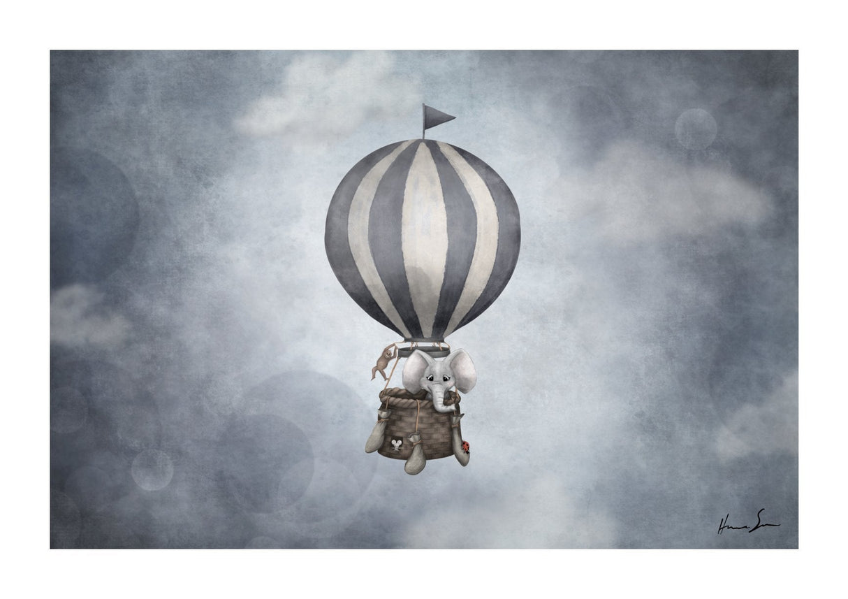 luftballong-elefant-mork-liggande poster