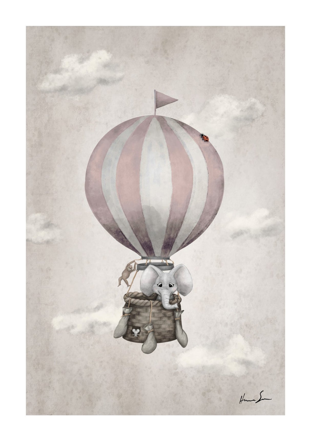 luftballong-elefant-rosa poster