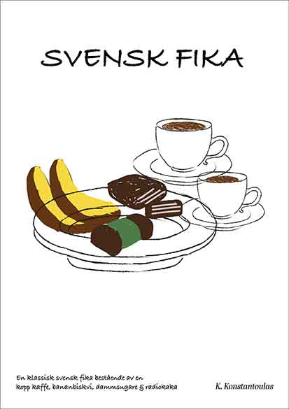 Svensk fika Kitchen poster eller kökstavla