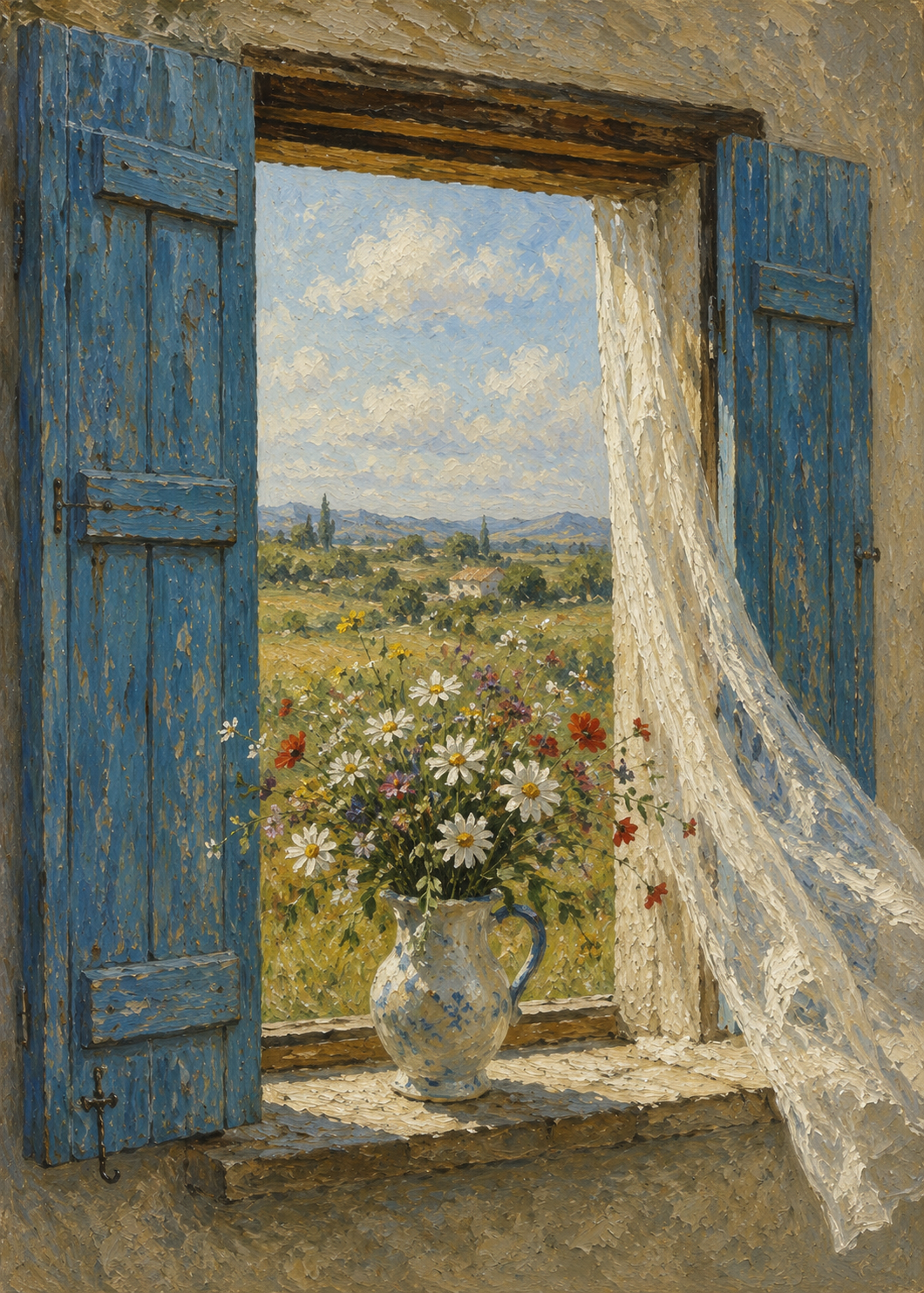 Window Flowers Poster