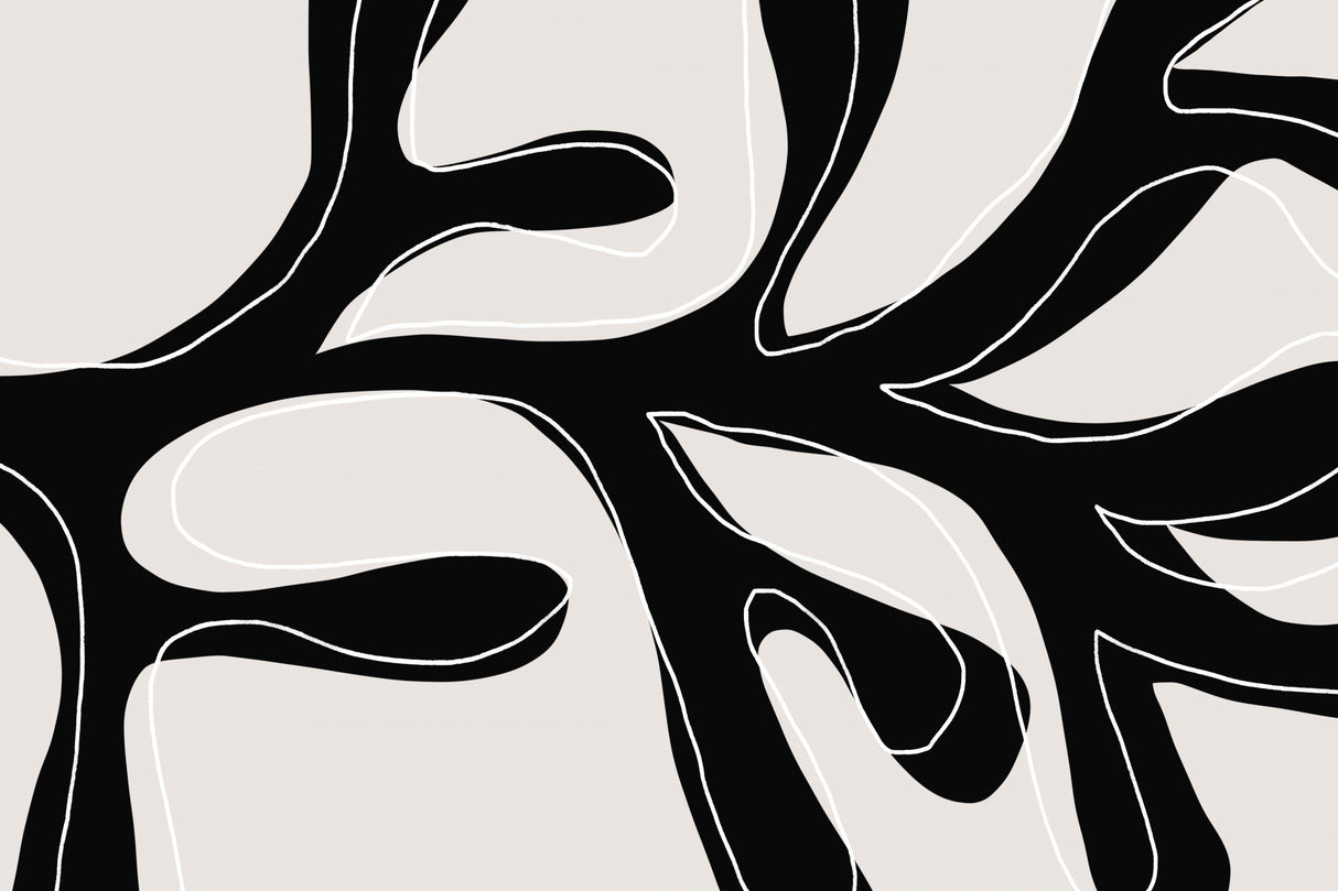 Abstract Twig Black and White Poster och Canvastavla