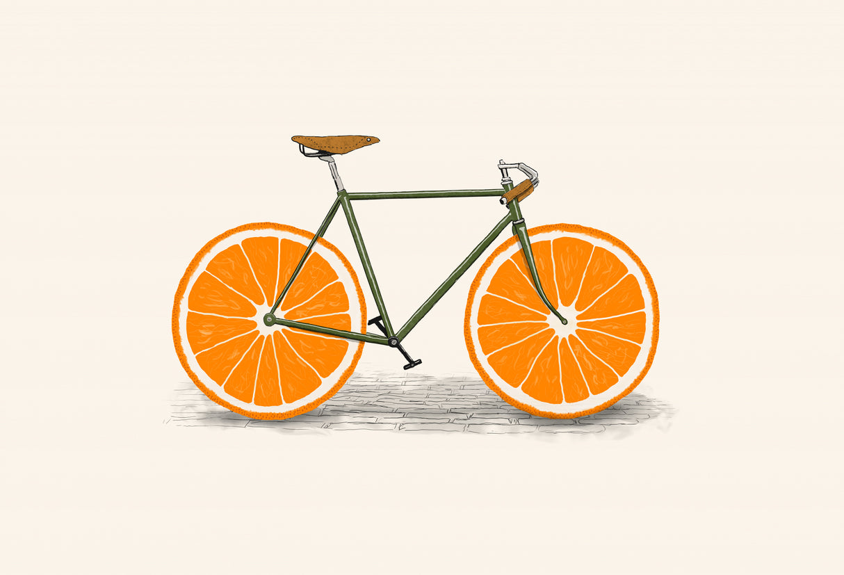 Orange Wheels Poster och Canvastavla