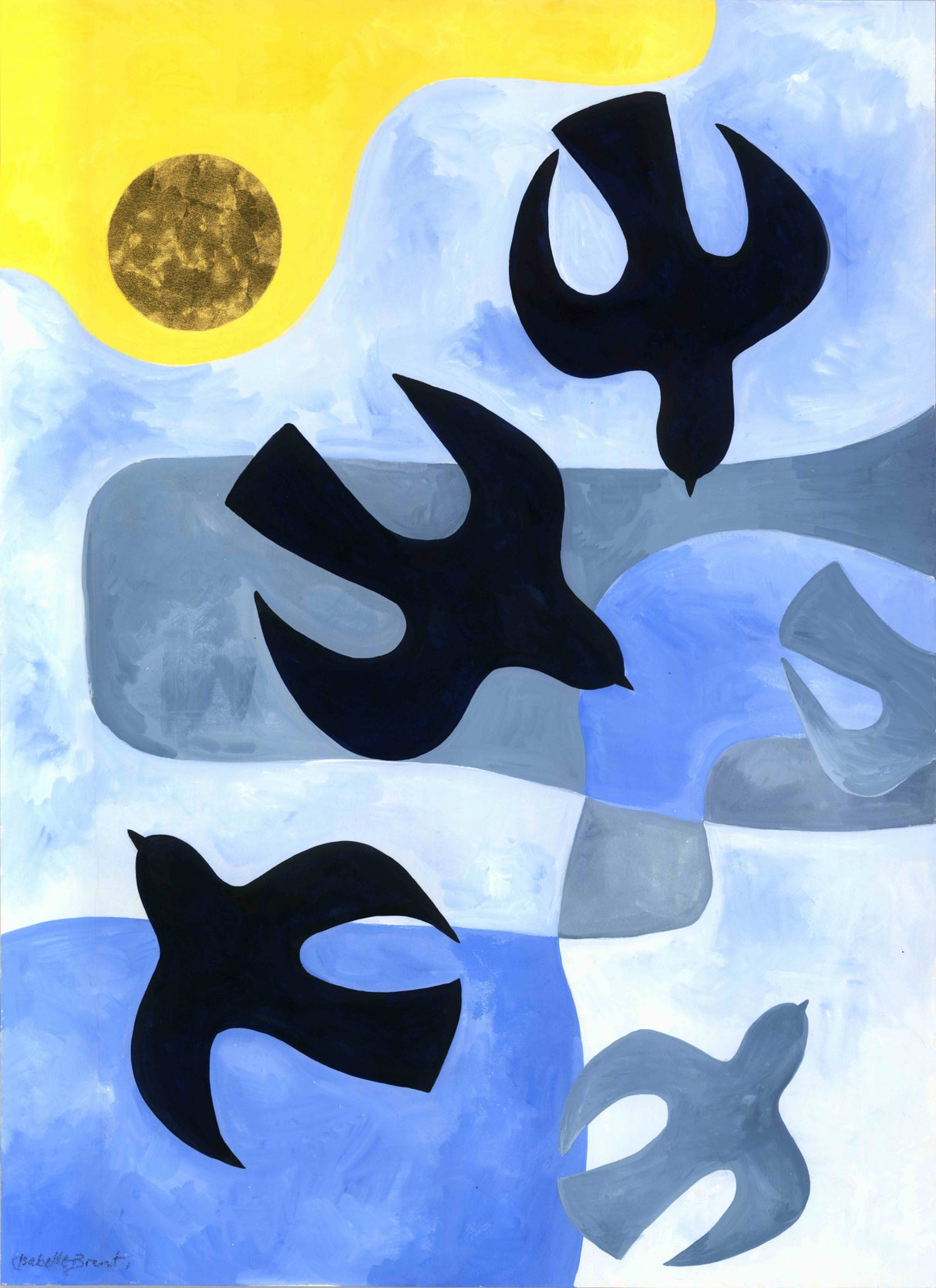 Three Birds Abstract Poster och Canvastavla