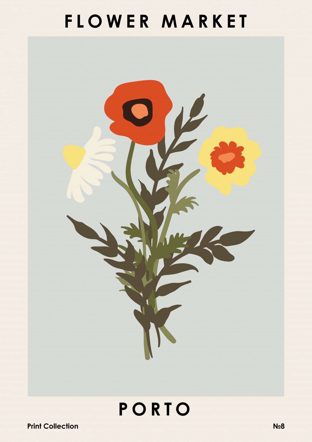 Flower Market Porto Poster och Canvastavla