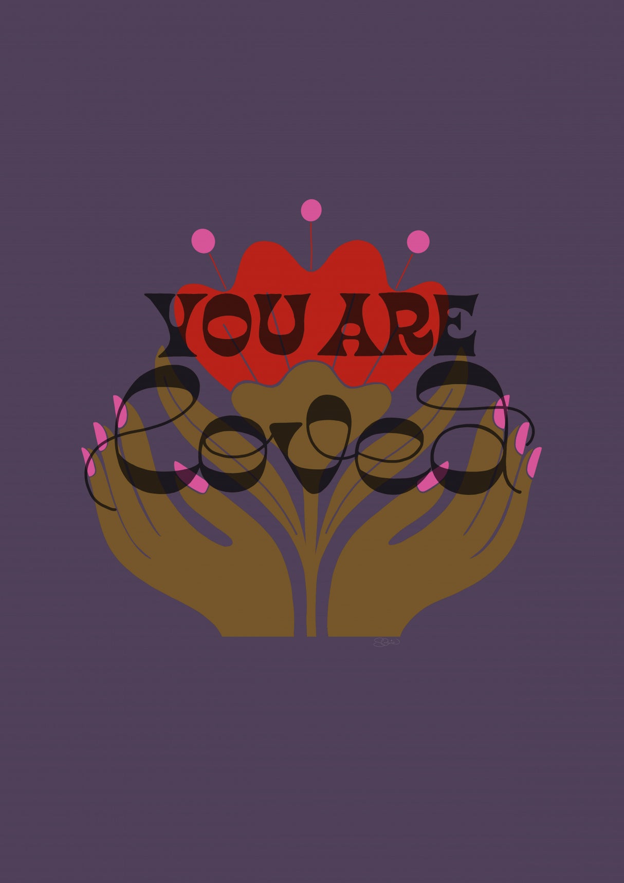You Are Loved Purple Poster och Canvastavla